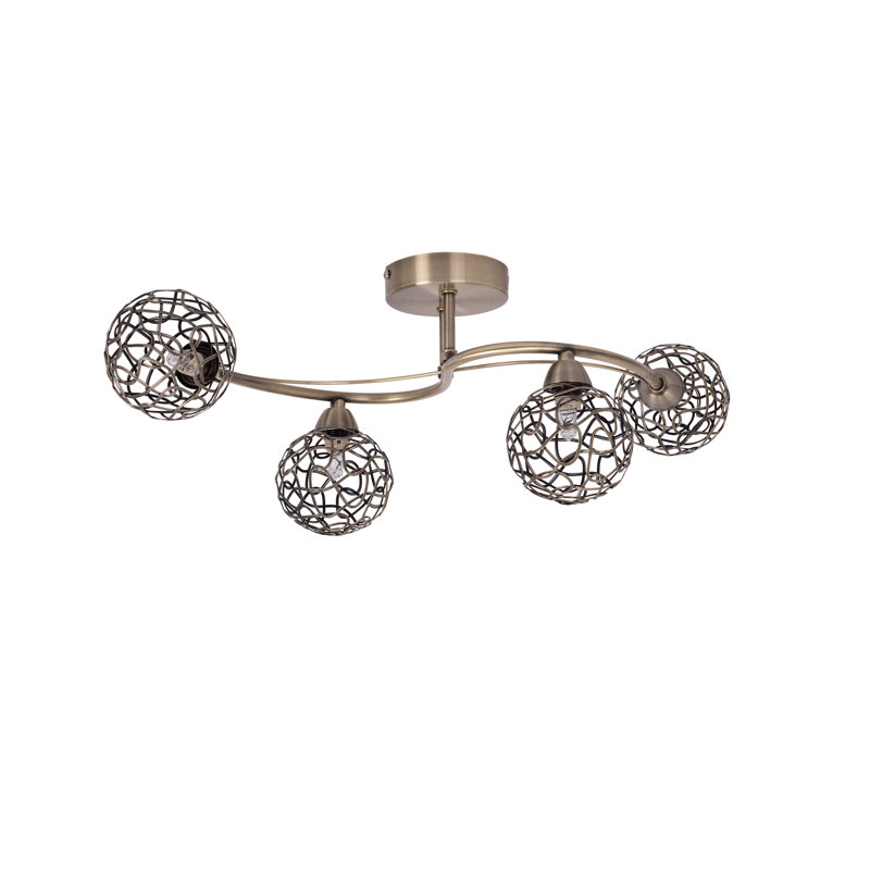 Pawlak Semi Flush Mount, Antique Brass