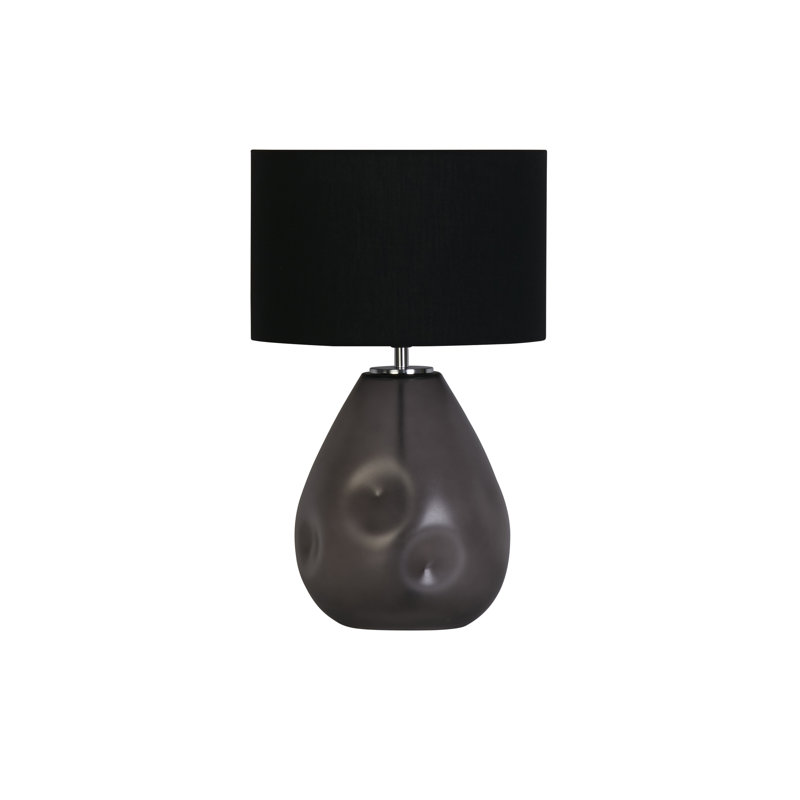 Aaryav Glass Table Lamp, Grey, Espresso