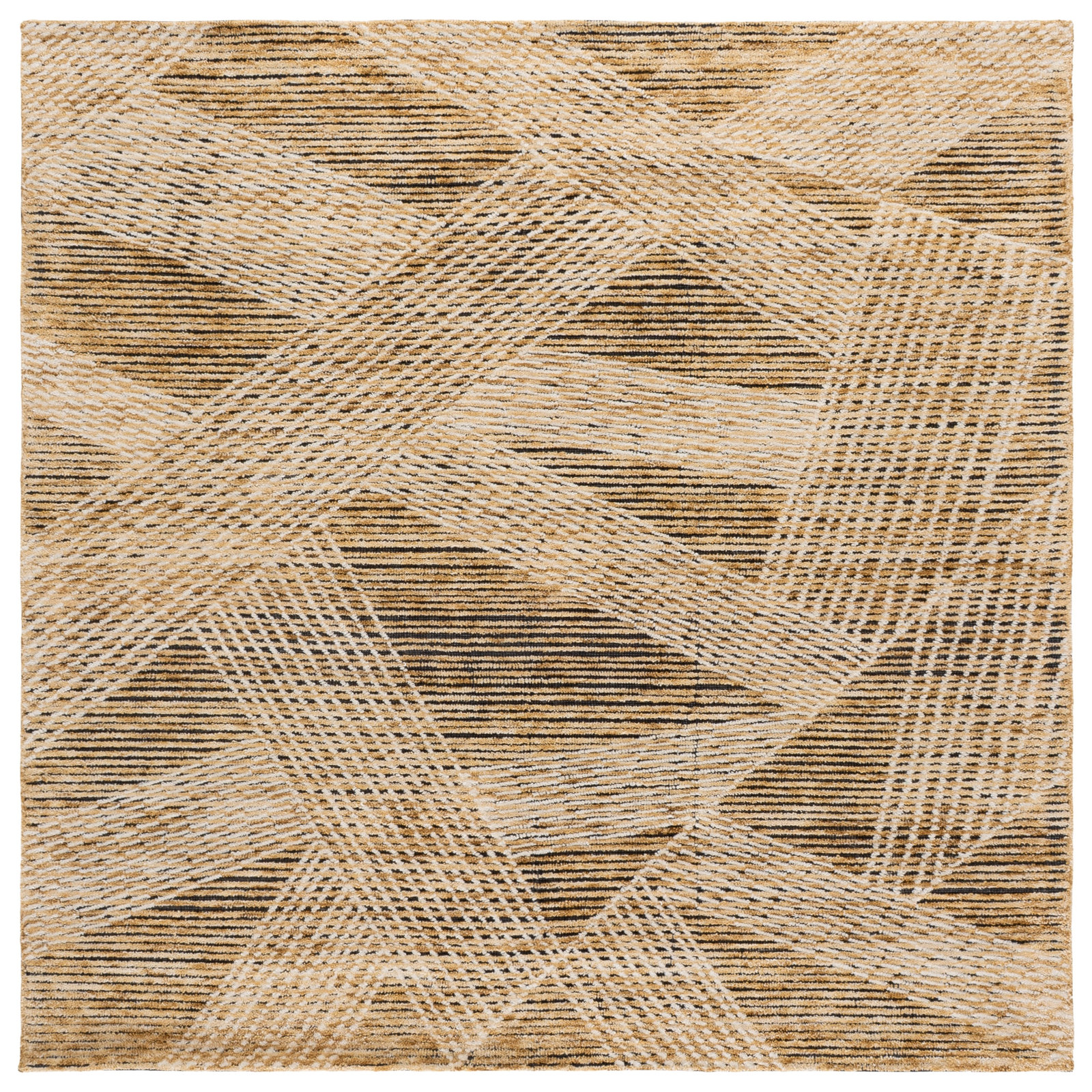 Hand-Tufted Abstract Wool Rug, Square 6'
