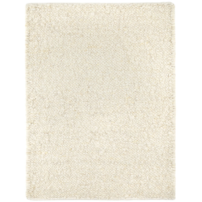 Ivory Flat Woven Wool and Cotton 8' x 10' Rug