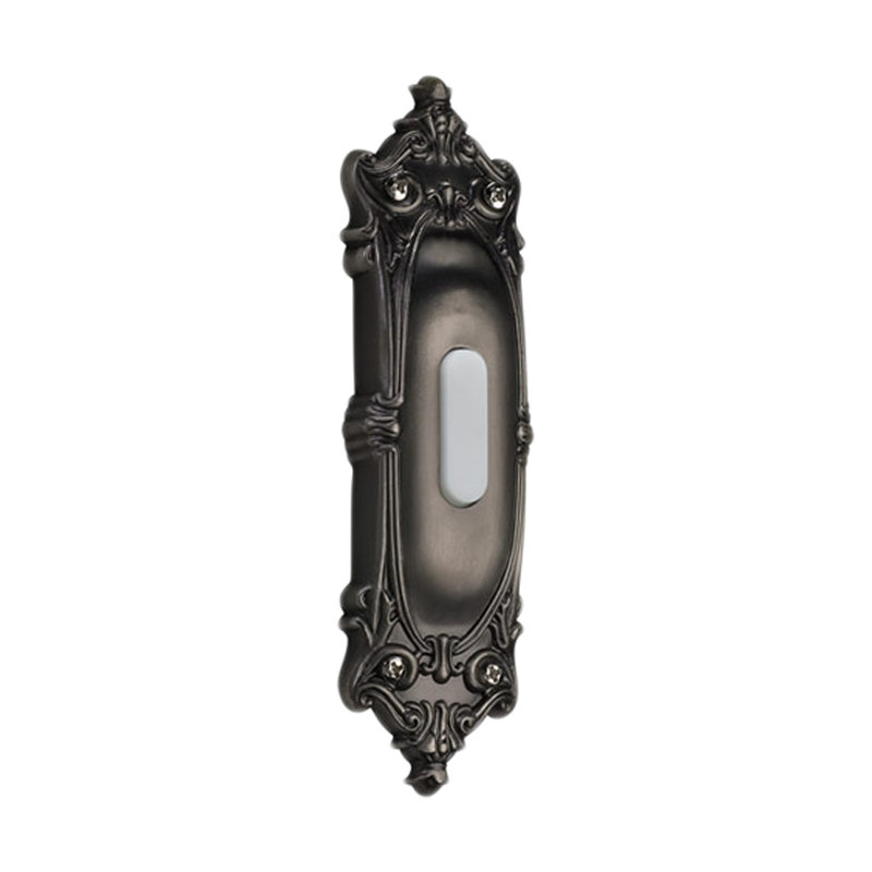 Bouton poussoir ovale dans un argent antique