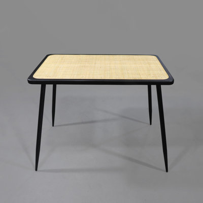Table rectangulaire en rotin, table d'appoint en rotin, table basse, petite table basse, petite table d'appoint, table d'appoint légère, rotin Boho-Chic, pour le salon, assemblage sans outil