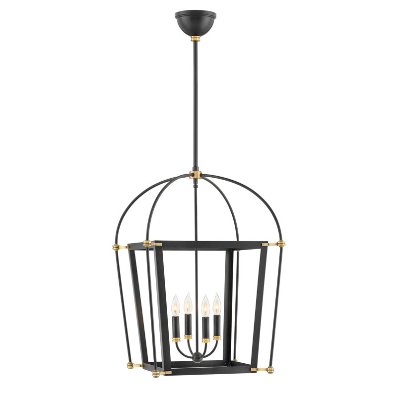 Luminaire suspendu avec chandelle 4 lumières Selby, H 29,5 po x l 20 po x P 20 po