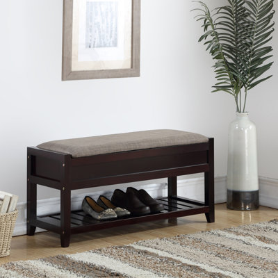 Rouen Fabric Upholstered Seating Bench With Shoe Storage And Lift-Up Seat, For Entryways And Living Rooms