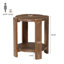 Table de bout ronde en bois massif, table d'appoint à 2 niveaux avec rangement-68424993