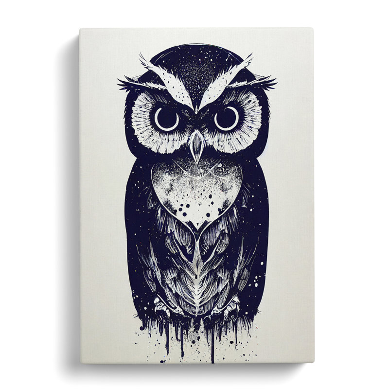 Owl Graffiti - Wrapped Canvas, 50cm H x 35cm W x 3cm D