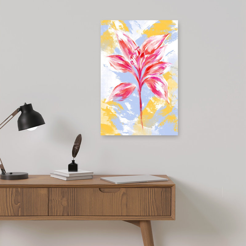 «Vibrant Floral Abstract Abstract Colorful Modern Flower Plant», reproduction d'art murale, H 18 po x l 12 po