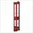 Cabinets, Traditional Lighted Corner Curio with Tempered Glass | Cherry | Adjustable Shelves | Anti-Toppling | MDF+glass