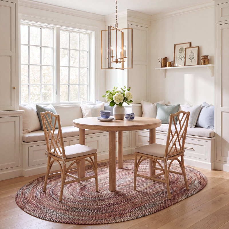Tapis en coton tressé à tissage plat, Ovale 4 pi x 6 pi