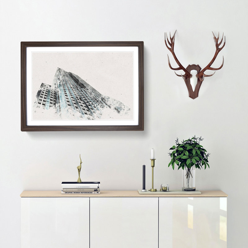 The Empire State Building - Picture Frame Painting Print, 36cm H x 48cm W x 2cm D, Oak Framed