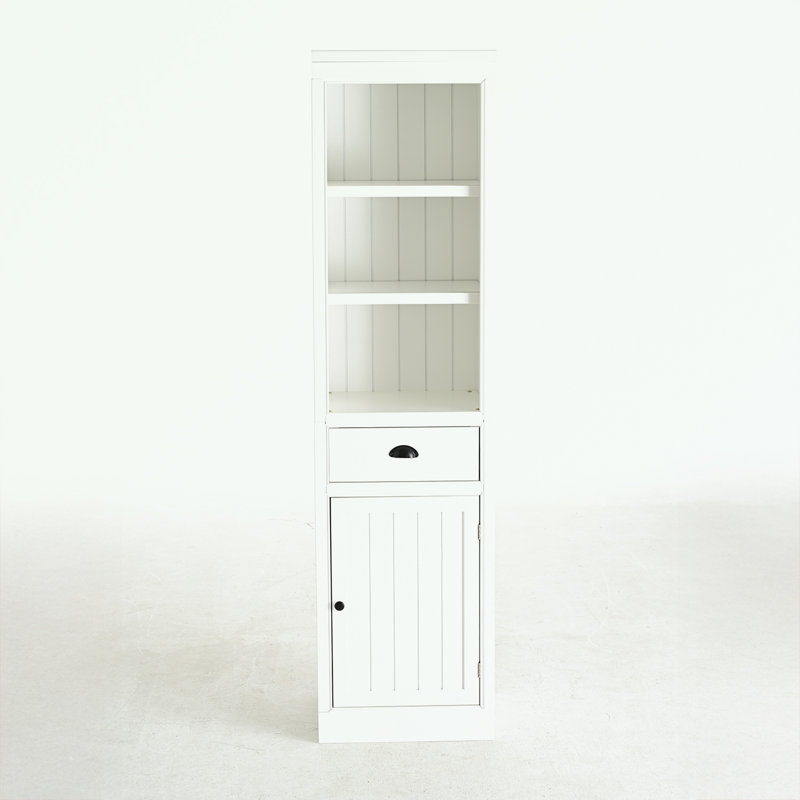 Armoire haute avec porte simple et tablettes ouvertes