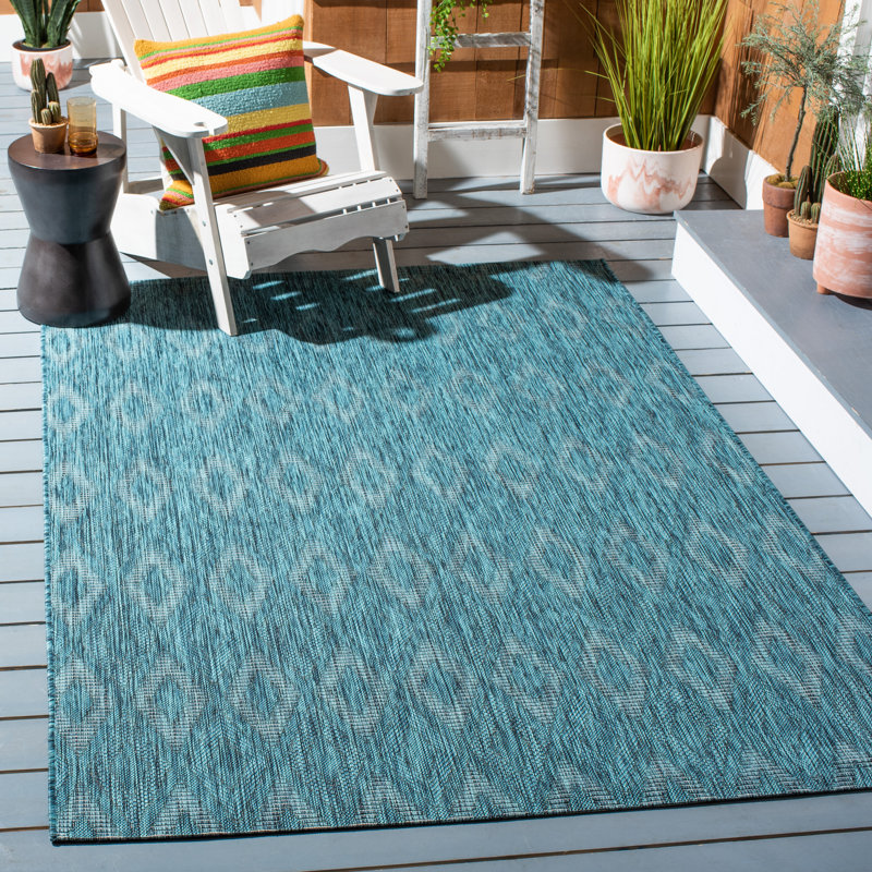 Tapis d'intérieur / extérieur géométrique à vaisselle, Rectangle 5 pi 3 po x 7 pi 7 po