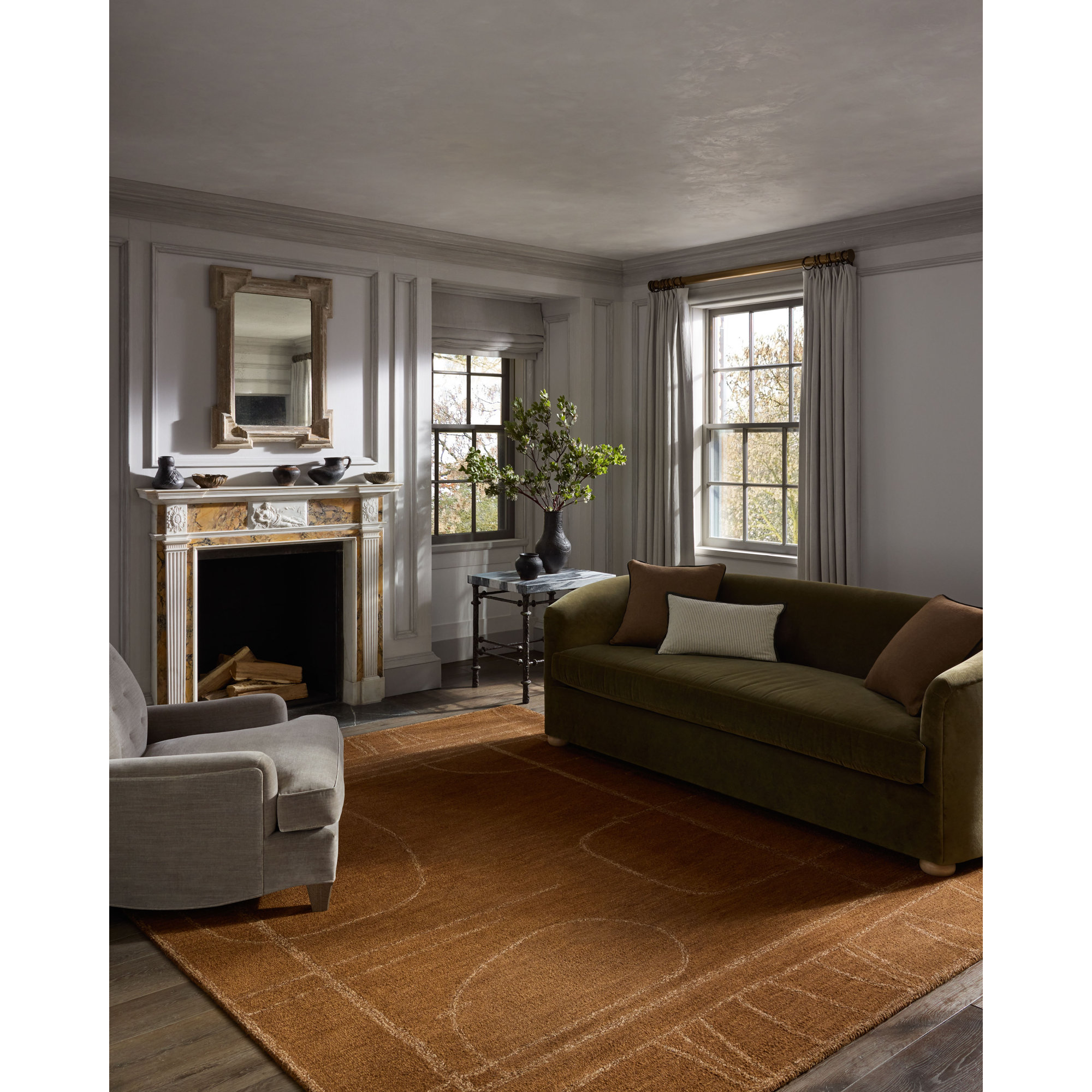 Jeremiah Brent x Loloi Barrow Clay / Natural Area Rug, Rectangle 7'9" x 9'9"