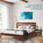 2-Pcs Bedroom Set – Solid Wood King Platform Bed Frame & Matching Nightstand, Mid-Century Modern, Walnut Finish, 800 lbs Capacity, No Box Spring Needed-91715942-91715943