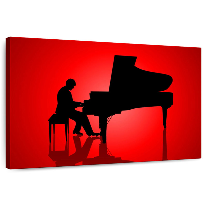 Silhouette de pianiste Abarca, H 32 po x l 48 po