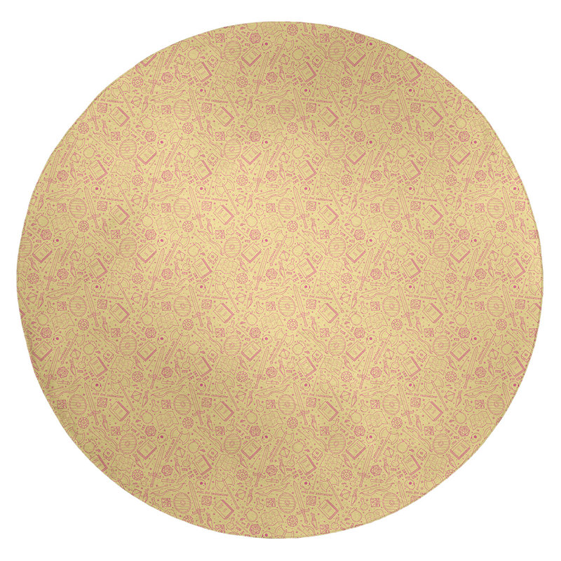 Chenille Abstract Indoor Rug, Round 5'