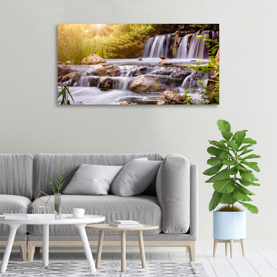 Wasserfall - Kunstdrucke auf Leinwand - Wrapped Canvas