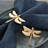 Set of Gold Coloured Napkin Rings in Dragon Fly Shape for Elegant Kitchen and Dinner Table Settings
