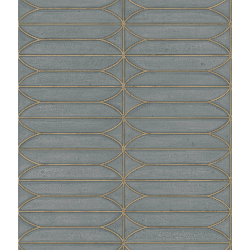 Geometric Peel & Stick Metallic Wallpaper Roll, Charcoal
