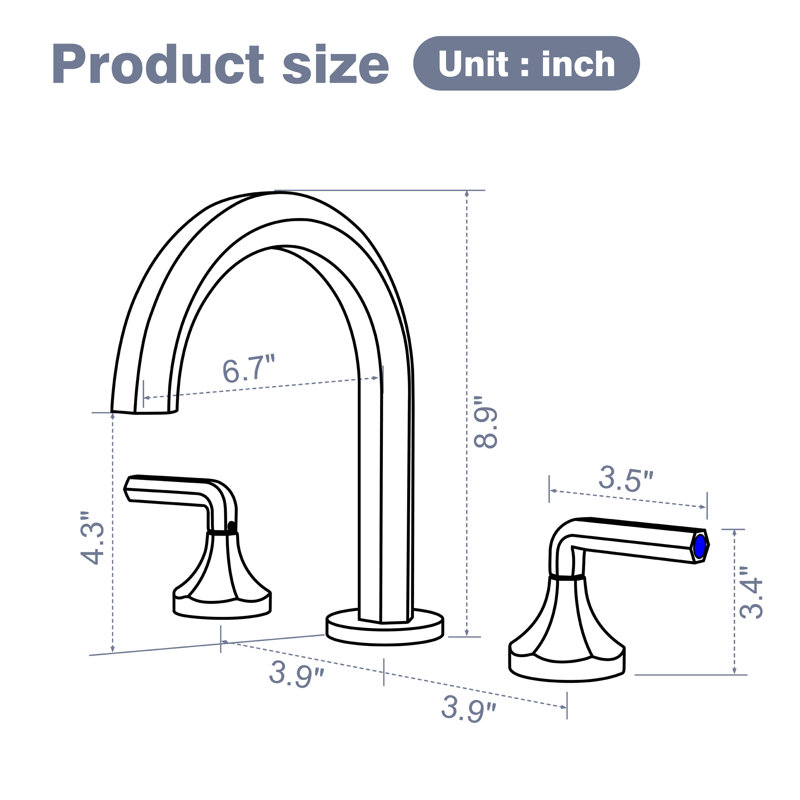 2-handle Bathroom Faucet, Black