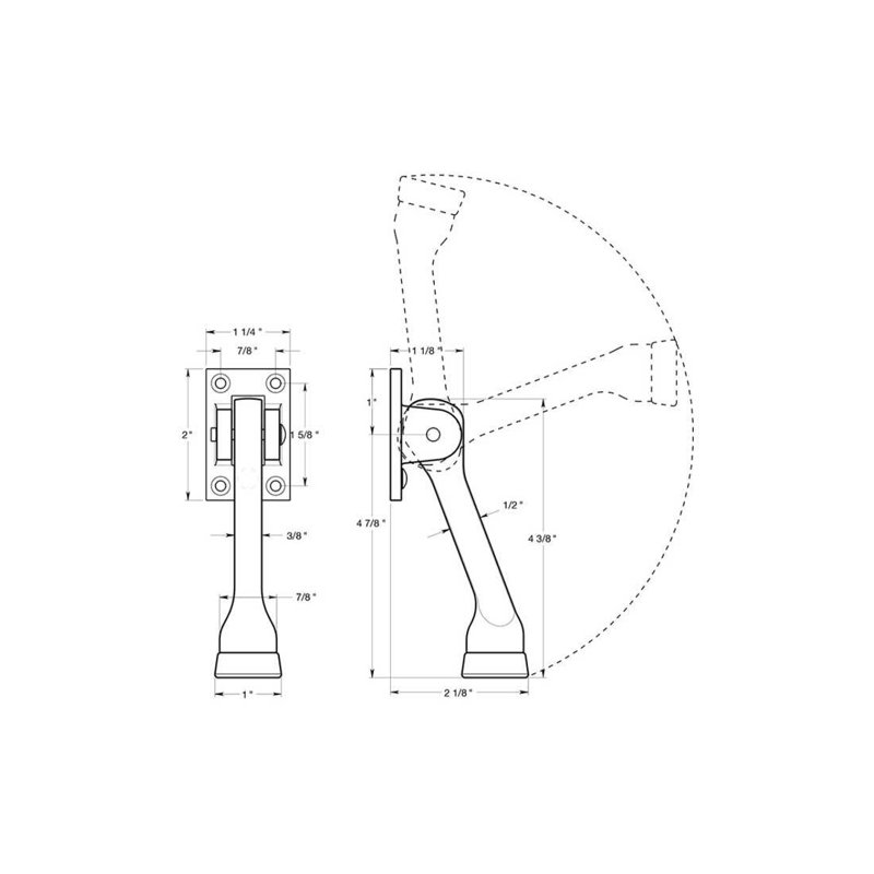 Support de porte escamotable 4 po Deltana DHK4U19 - Noir mat, Peint en noir