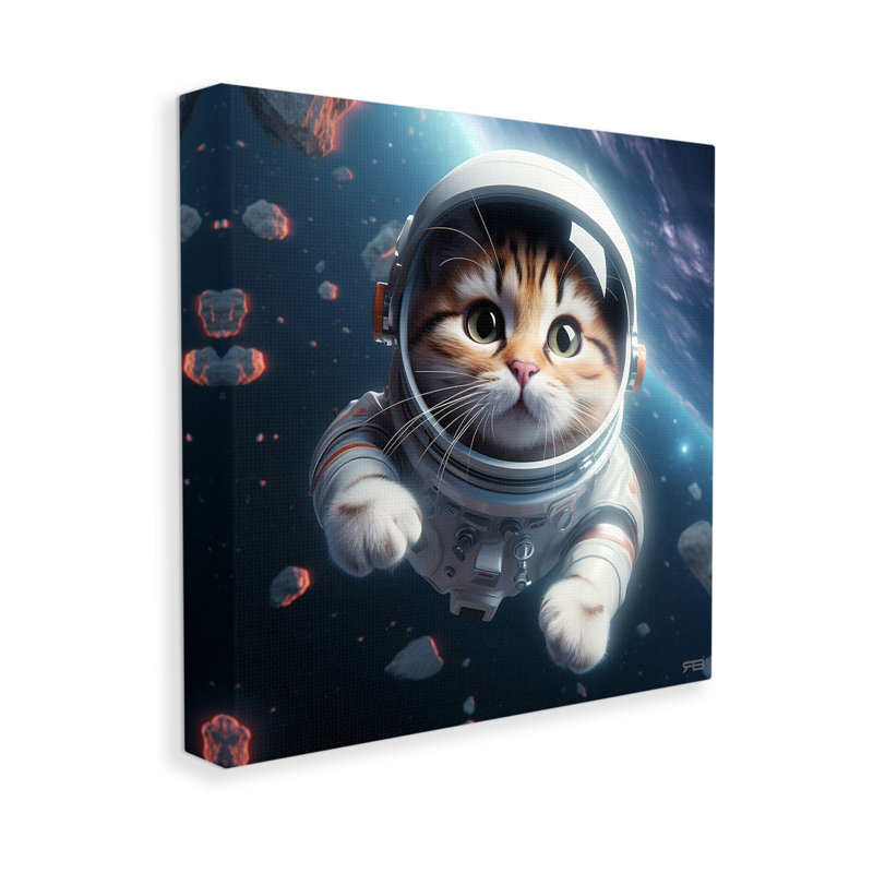 «Astronaut Cat in Space» par RB, H 24 po x l 24 po