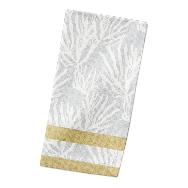 Serviette rectangulaire Whately, Blanc / jaune / bleu