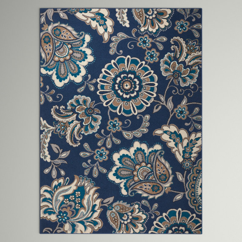Caffey Floral Rug, Rectangle 6'6" x 9'6"