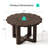 31.5" Round Solid Wood Coffee Table, Petal Shape Rattan Coffee Table with Open Display Area-1299834573