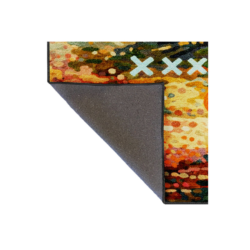 Tapis vert tissé à motif floral lavable Mosso, 2'6" x 4'11"