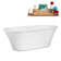 66" Streamline Soaking Freestanding Tub and Tray With Internal Drain