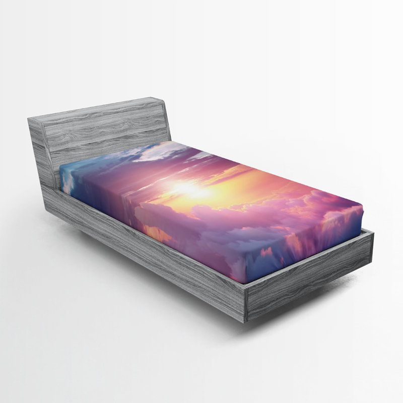 Ensemble de 2 draps-housse Ambesonne Sun, Ensemble literie pour lit simple