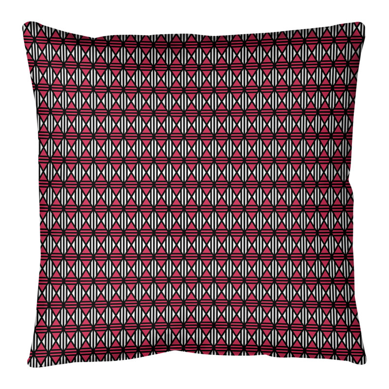 Coussin de sol Katelyn Elizabeth, 28 po x 28 po, Noir / rouge