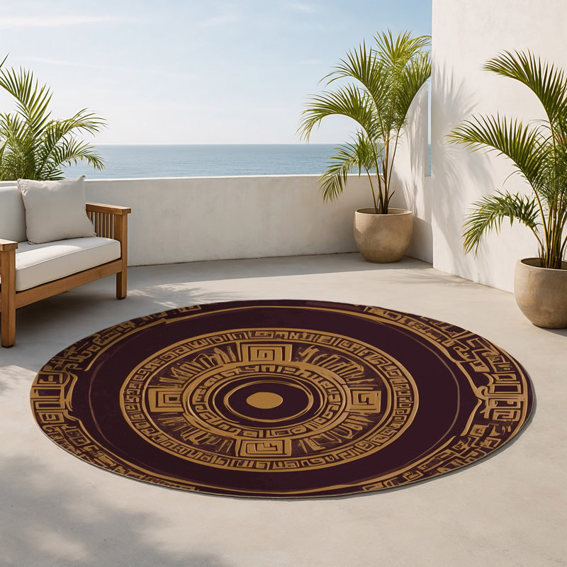 Tapis intérieur et extérieur Heirloom, Rond 5 pi