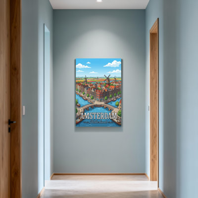 Scenic & Cityscapes Amsterdam Cityscape With Canals And Windmills