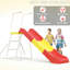 Glissade, distance de 6 pi, construction en métal avec support stable, thermolaqué et -, pente douce sécuritaire, conforme aux normes, assemblage rapide pour glissade de 3 à 8 ans, aire de jeu autoportante