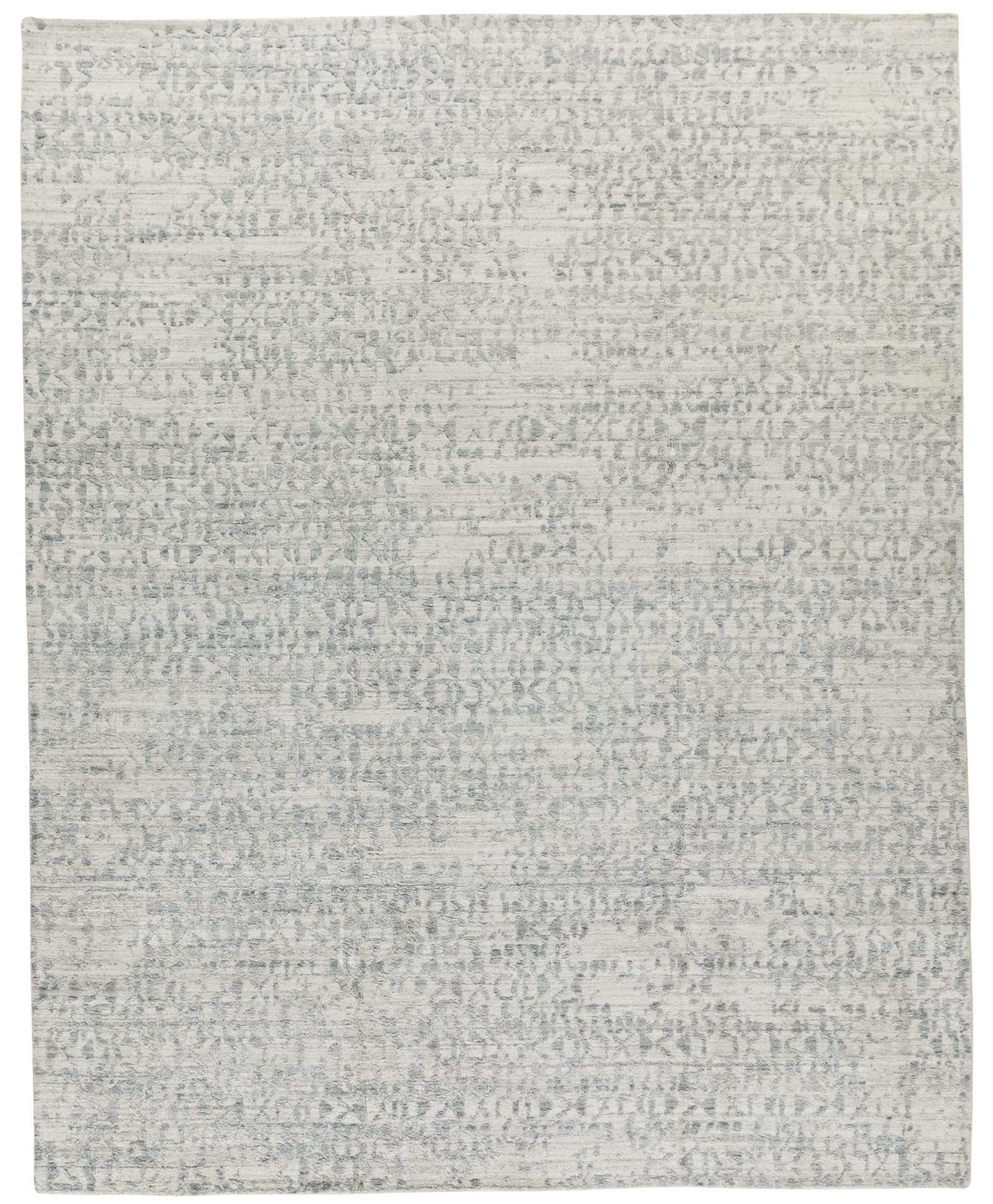 Blue Rune Rug Tufenkian Rune Hand-Loomed Silk/Wool Area Rug in Blue/White | Wayfair