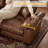 91.5" Vintage Brown PU Leather Sofa - Tufted Design & Included Accent Pillows-1668362973