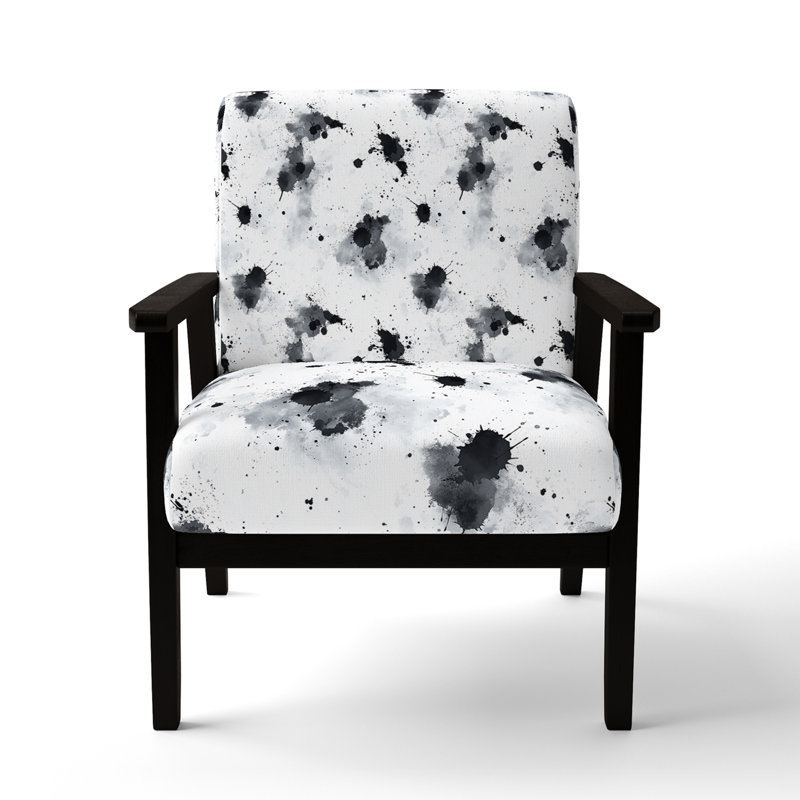 Chaise rembourrée Abstract, Accoudoirs carrés noirs