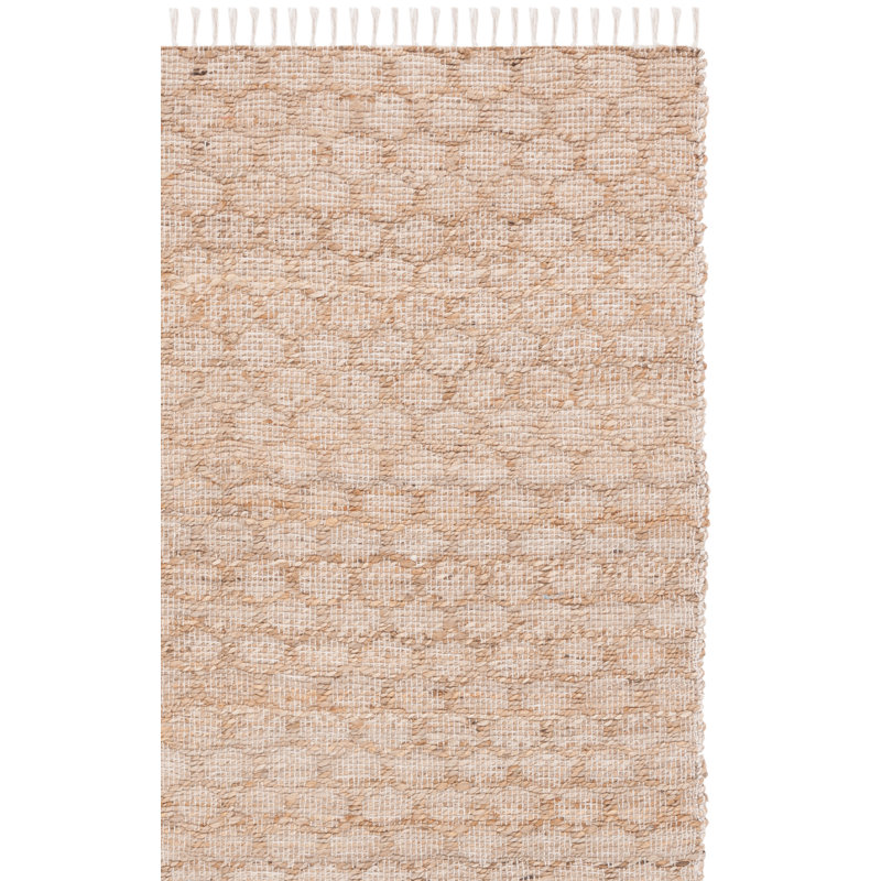 Tapis ivoire / naturel tissé à la main Jenson, Tapis de couloir 2 pi 3 po x 8 pi