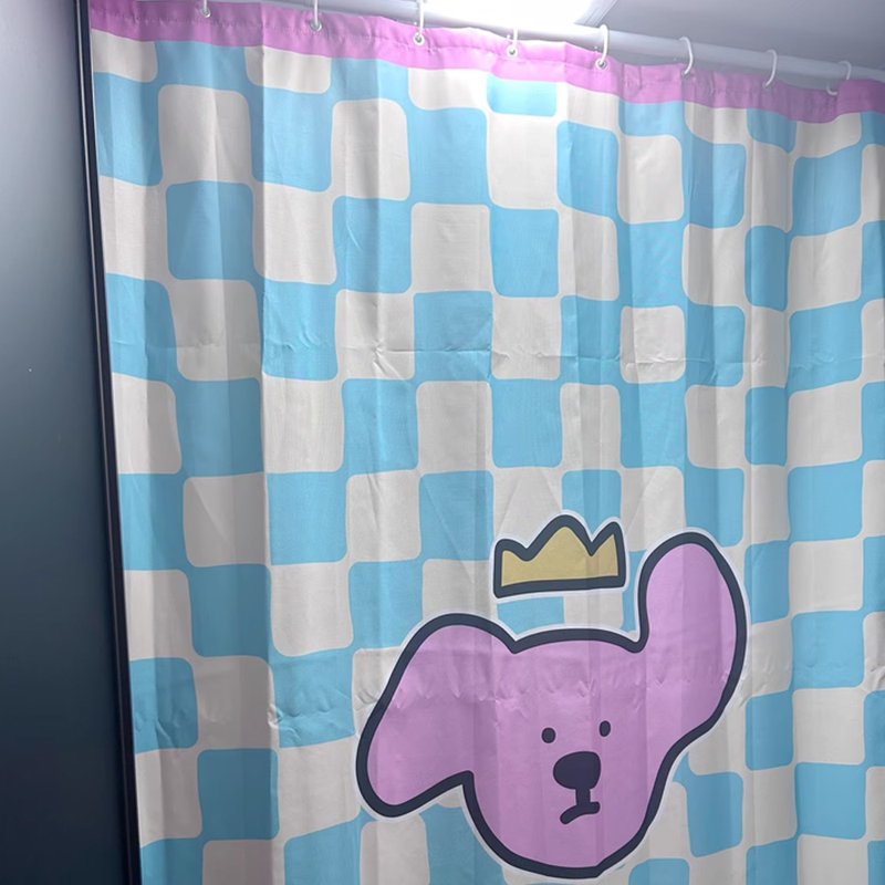 Rideau de douche en polyester avec crochets