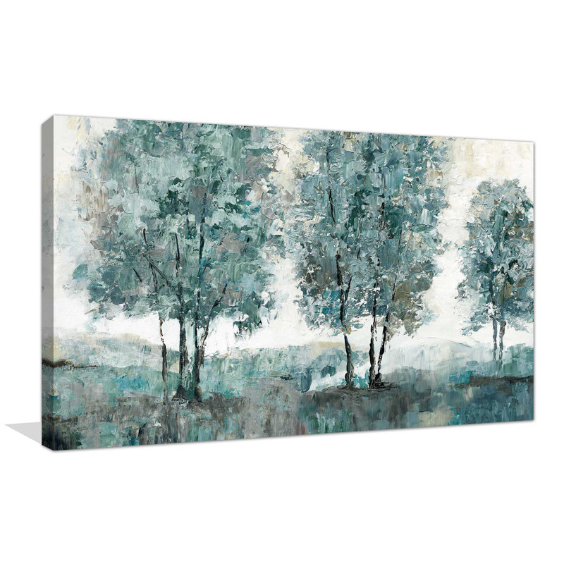 Sentinelle bleu sarcelle par - Peinture, Toile tendue, H 18 po x l 30 po x P 1 po