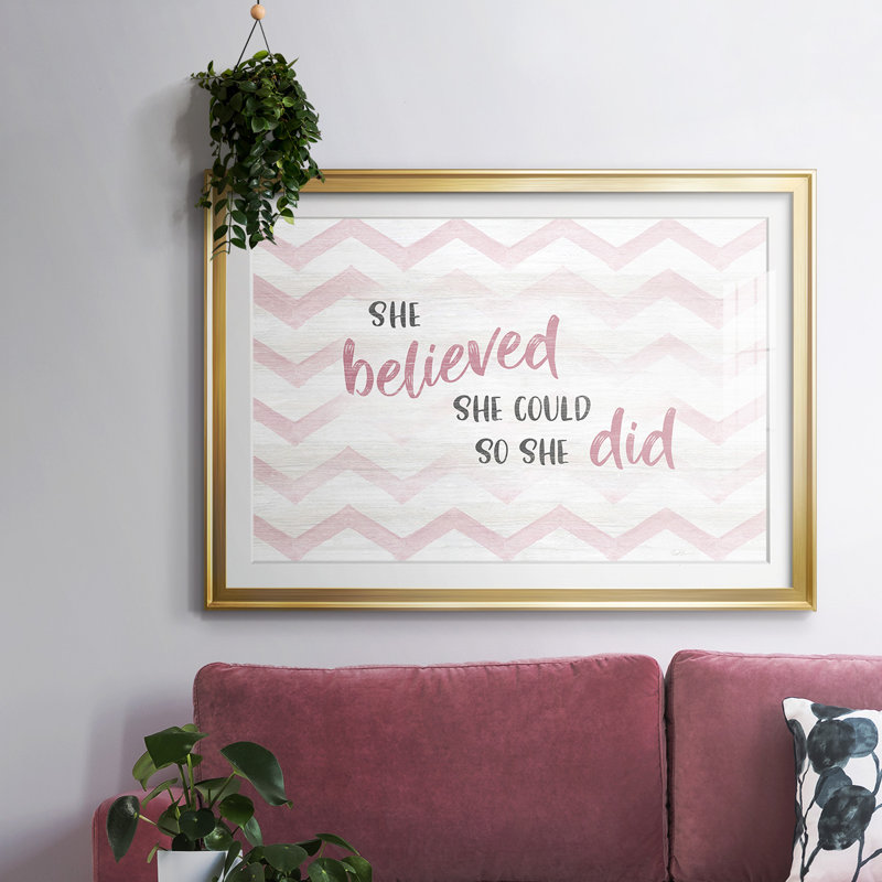 " Believed She Could ", 30" H x 44" W x 1.5" D, Gold