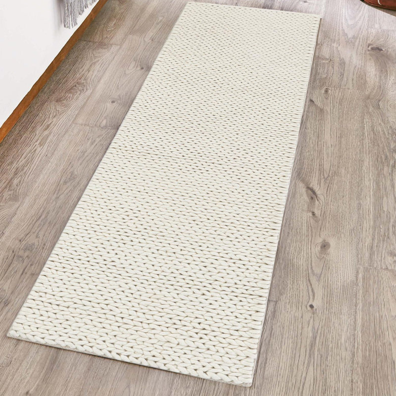 Tapis en laine tissé à la main Yanellie, Tapis de couloir 2 pi x 8 pi