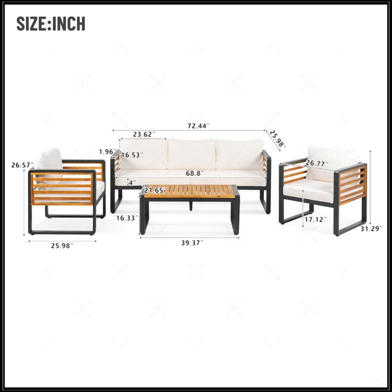 Ensemble de mobilier d'extérieur haut de gamme pour se détendre et recevoir, élégant et polyvalent