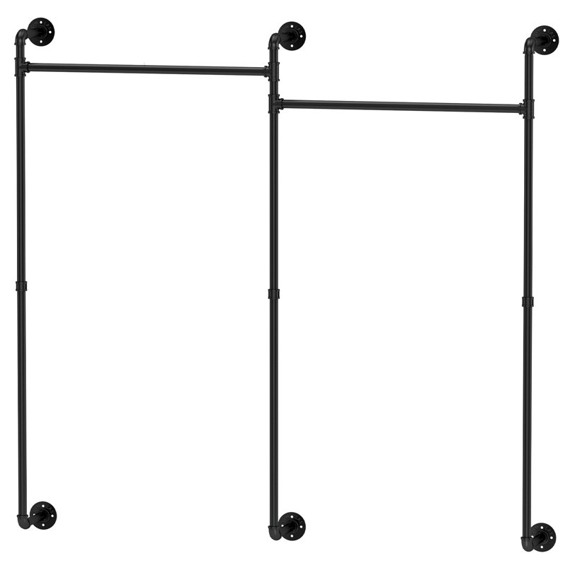 Adein 80.4'' Metal Wall Mounted Clothes Rack