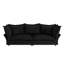 Noir 91,61 po avec siège profond, coussins moelleux, méridienne convertible pour une expérience relaxante, siège de construction, support de pieds multiples en plastique confortable, appartement noir-1608544083