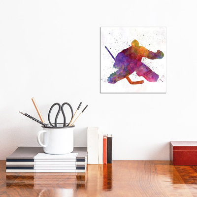 Hockey Goalkeeper by Paul Rommer - Wrapped Canvas Painting