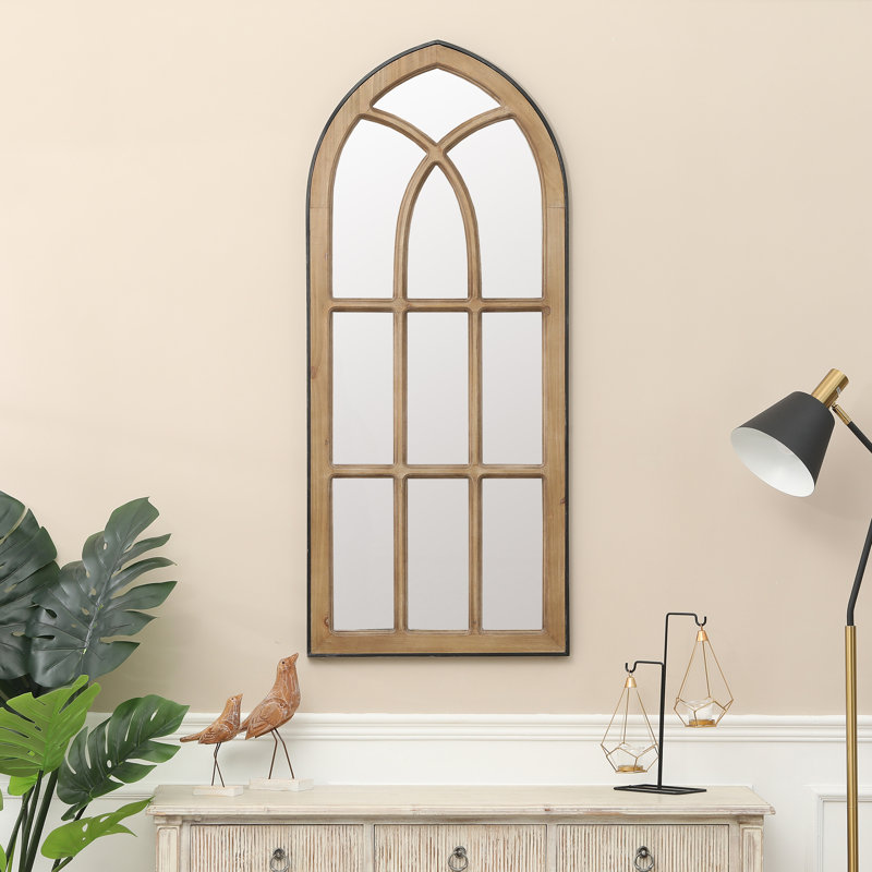 Kost Farmhouse Arched Window Wall Mirror