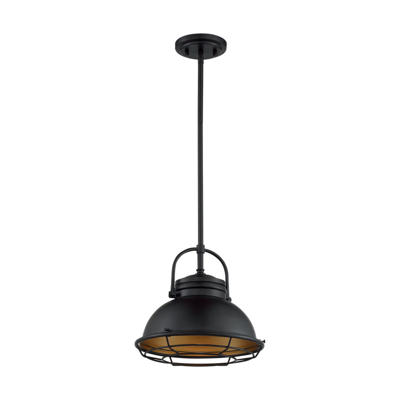 Ankur 1 - Light Lantern Pendant, Dark Bronze/Gold, 11.13" H x 12" W x 12" D